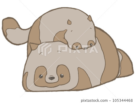 Parent and child tanuki 105344468