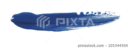 Blue brush isolated on white background. Watercolor 105344504