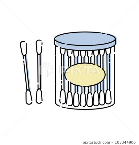 Cotton swab case Cotton swab illustration material 105344906