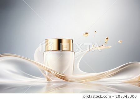 Skin care product and white bottles on luxury style background.By AI Generative Skin care product and white bottles on luxury style background.By AI Generative 105345306