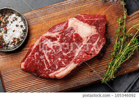 Raw beef ribeye steak 105346092