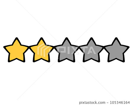 用於評價、等級、排名等的五星級標誌的插圖材料。 105346164
