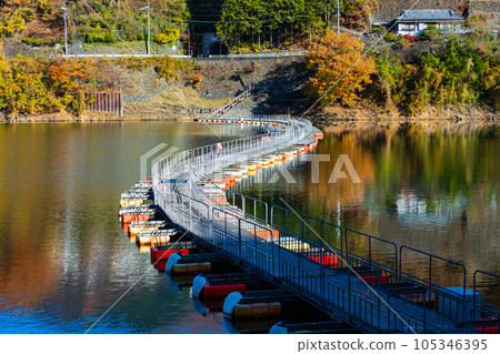 奧多摩,東京奧多摩湖秋葉麥山浮橋 奧多摩,東京奧多摩湖秋葉麥山浮橋 105346395
