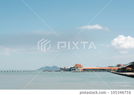 Georgetown sea and harbor view in Penang, Malaysia 105346758