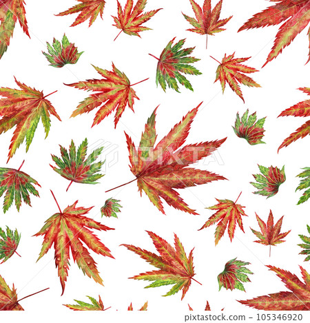 seamless pattern with orange maple leaves 105346920
