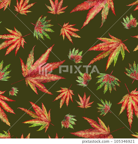 seamless pattern with orange maple leaves seamless pattern with orange maple leaves 105346921