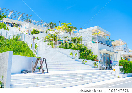 Umikaji Terrace fashionable Okinawa southern country sightseeing spot travel date spot white building blue sky sunny tropical Umikaji Terrace fashionable Okinawa southern country sightseeing spot travel date spot white building blue sky sunny tropical 105347778