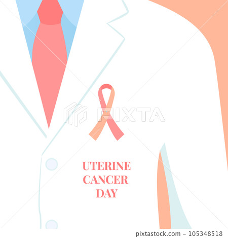 Uterine cancer awareness day ribbon cartoon illustration Uterine cancer awareness day ribbon cartoon illustration 105348518