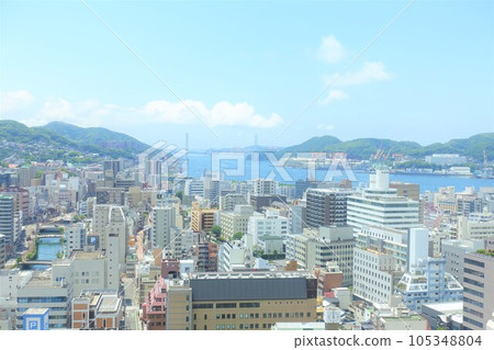 從長崎市政廳屋頂俯瞰長崎市中心 從長崎市政廳屋頂俯瞰長崎市中心 105348804