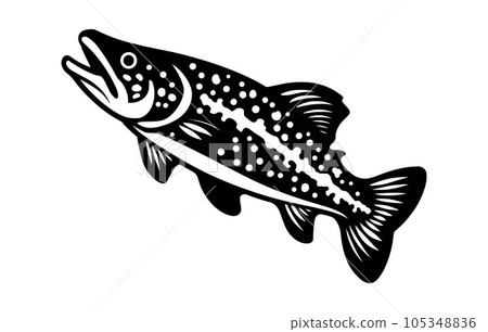 River Trout Fish Vector, River Trout Fish... - Stock Illustration ...