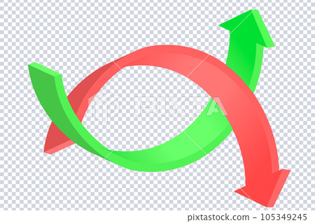 3d arrow round icon on transparent 105349245
