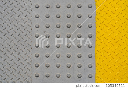Tactile Paving on Modern Tiles Pathway for Blind Handicap, Safety Sidewalk Walkway for Disability People Tactile Paving on Modern Tiles Pathway for Blind Handicap, Safety Sidewalk Walkway for Disability People 105350511