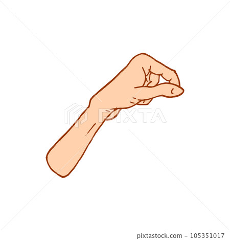 Gestures arms stop, palm, thumbs up, finger pointer, ok, like and pray or handshake, fist and peace 105351017