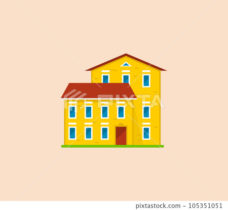 House or apartments. Family american townhouse. Neighborhood with cozy homes. Traditional Modern 105351051