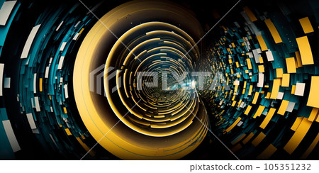 abstract image depicting the interaction between data sets and machine learning models Generative AI 105351232