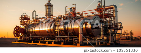 Large oil pipeline and gas pipeline in the process of oil refining and the movement of oil and gas Generative AI 105351330
