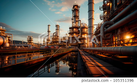 Large oil pipeline and gas pipeline in the process of oil refining and the movement of oil and gas Generative A 105351396