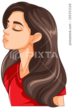 Woman closing eyes kissing 105351526