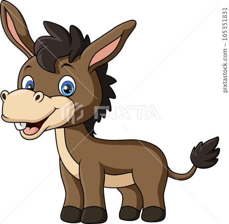 Cute baby donkey cartoon Cute baby donkey cartoon sitting 105351831