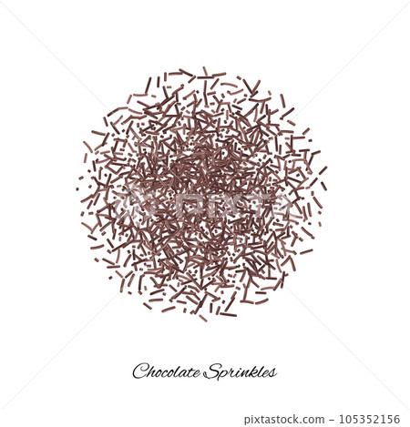 Candy Sprinkle, Donut Chocolate Sprinkles Isolated, Sweet Brown Glaze Decoration, Chocolate Vermicelli 105352156
