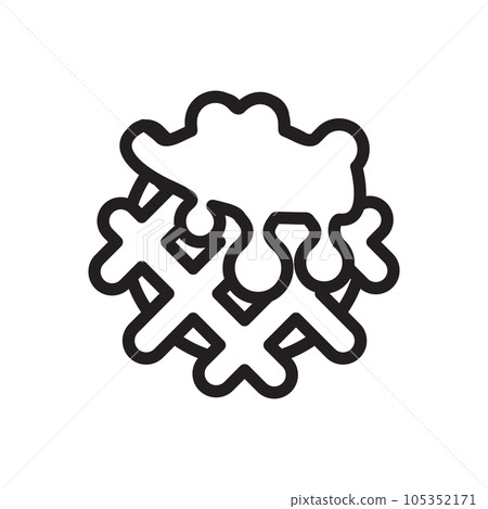 Belgian Waffle Icon, Waffled Cookie Logo, Soft Belgium Waffles, Wafer Biscuit Breakfast on White Background 105352171