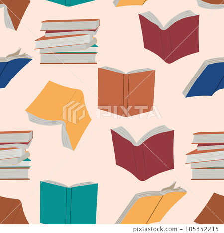 Seamless book background. Open books flying. Seamless book background. Open books flying. 105352215