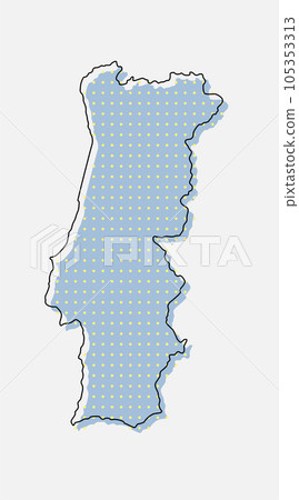Vector map Portugal for points, dotted template Vector map Portugal for points, dotted template 105353313