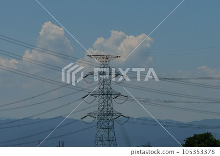 Transmission towers that supply power to cities 105353378