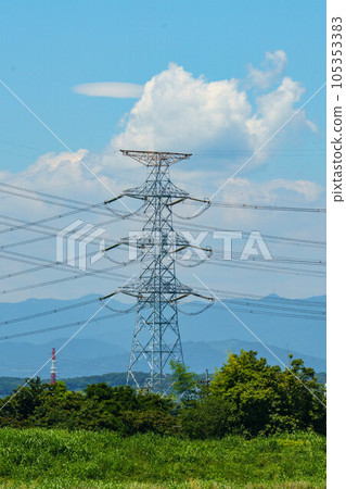 Transmission towers that supply power to cities 105353383