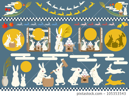 滿月和兔子插圖集 滿月和兔子插圖集 105353543