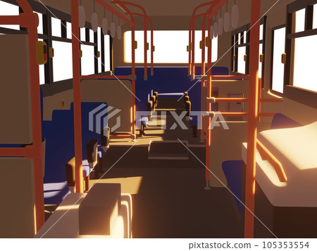 Inside the bus in the evening 3D 105353554