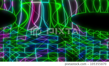 Abstract random neon lines-插圖素材 [105355870] - PIXTA圖庫