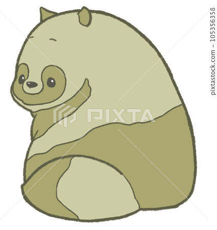 Tanuki looking back (yellow) 105356358