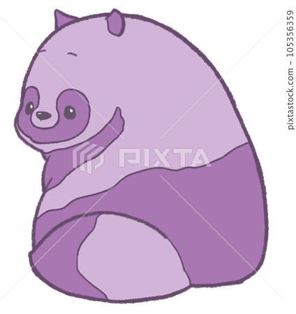 Tanuki looking back (purple) - Stock Illustration [105356359] - PIXTA