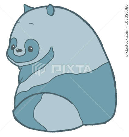 Tanuki looking back (blue) 105356360