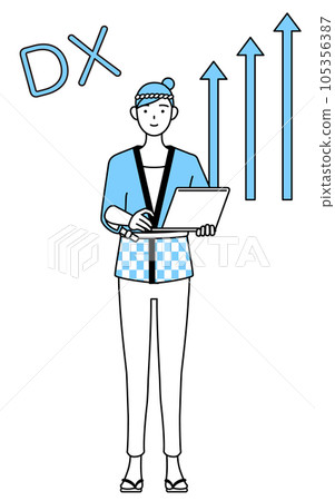 穿著夏日法衣,事業蒸蒸日上的女性DX形象 穿著夏日法衣,事業蒸蒸日上的女性DX形象 105356387