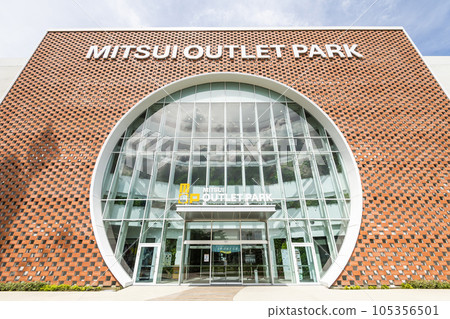 Low angle view of Mitsui Outlet Park in Tainan, Taiwan. it is Mitsui Fudosan's third base in Taiwan. Low angle view of Mitsui Outlet Park in Tainan, Taiwan. it is Mitsui Fudosan's third base in Taiwan. 105356501