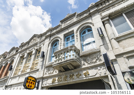 Building view of Xinhua old street in Tainan, Taiwan. which was the Baroque style of buildings during the Japanese rule of Taiwan. 105356511