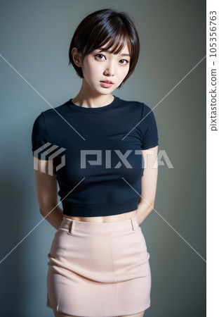 AI生成圖像【人】短髮女人 105356763