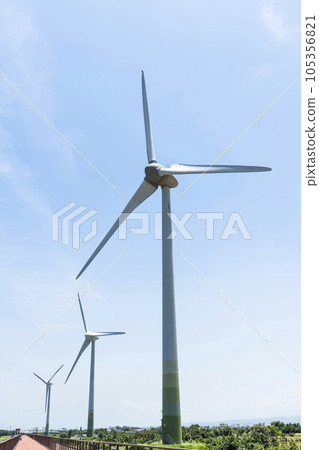 The wind power plant, energy systems, and renewable energy are on the west coast of Taiwan. The wind power plant, energy systems, and renewable energy are on the west coast of Taiwan. 105356821