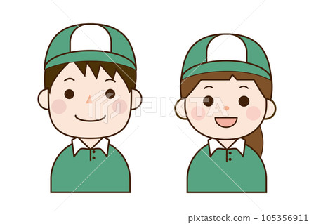Illustration of men and women wearing work clothes Illustration of men and women wearing work clothes 105356911