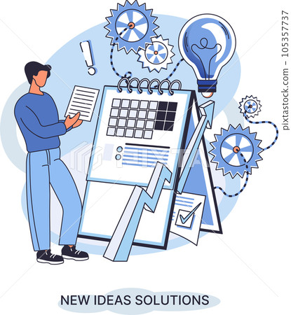 Idea and creative metaphor. Smart business opportunities, direction of development, search for new solutions and direction of development. New business idea of leadership. Investing in innovation 105357737