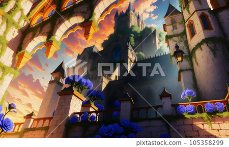 Creating a beautiful fantasy landscape with the help of artificial intelligence. Creating a beautiful fantasy landscape with the help of artificial intelligence. 105358299