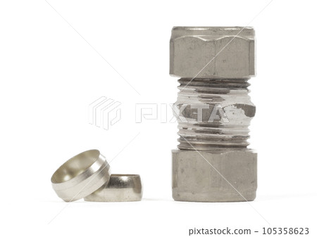 Steel fitting for plumbing pipes, connector for two different sizes Steel fitting for plumbing pipes, connector for two different sizes 105358623