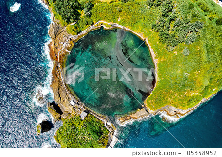Aerial view Islet of Vila Franca do Campo. Azores Island 105358952