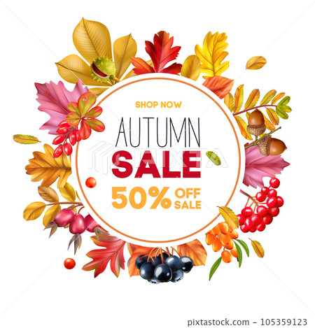 Autumn Sale Realistic Frame 105359123