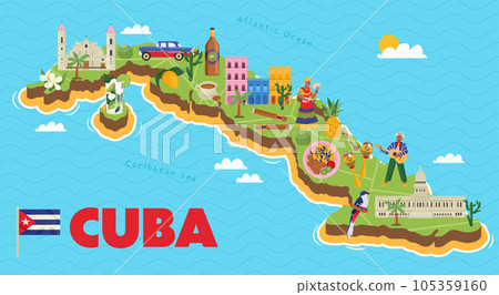 Cuba Map Poster 105359160