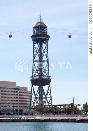 Port Vell Aerial Tramway in Barcelona Port Vell Aerial Tramway in Barcelona 105359576