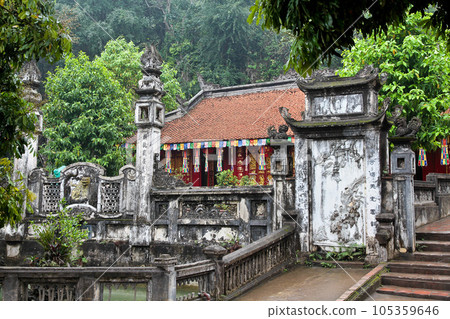 The famous Buddhist pagoda Thien Tru, also called Perfume Pagoda, near My Duc, Vietnam 105359646