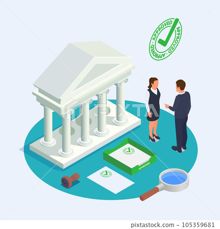 Financial Regulation Isometric 105359681